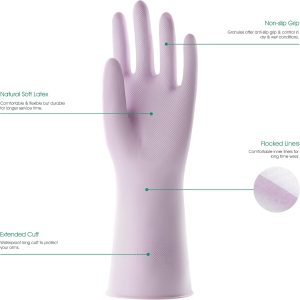 3 Pairs Colorful Non-slip Dish Gloves