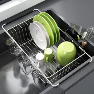 Over-Sink Expandable Dish Drying Rack