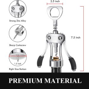 Heavy-Duty Wing Corkscrew, Silver